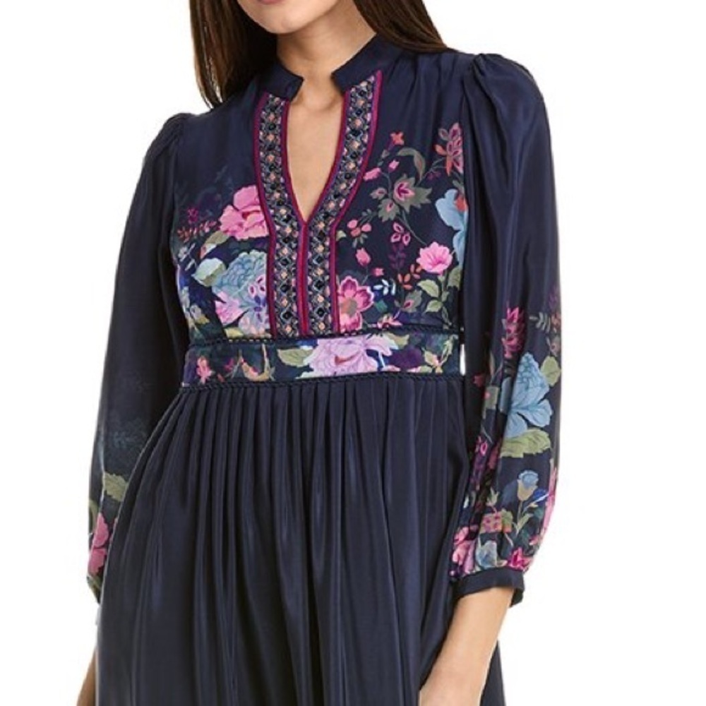Johnny Was Embroidered jewled VALERIA SILK MAXI DRESS NWT - Picture 8 of 13
